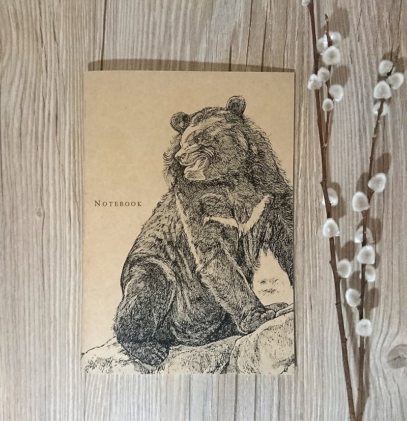 台湾黑熊-动物线绘笔记本 - 笔记本/手帐 - 纸 卡其色