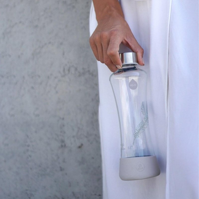 耐热曲线玻璃瓶550ml- 羽毛 - 水壶/水瓶 - 玻璃 