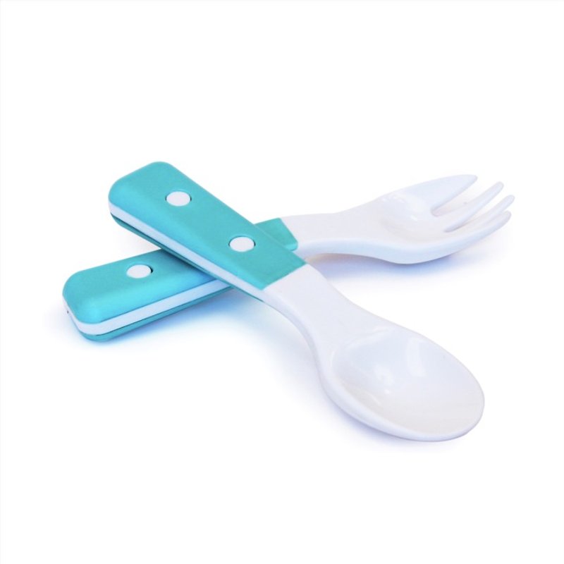 美国MyNatural Eco无毒儿童餐具-冰雪蓝匙叉组 - 儿童餐具/餐盘 - 塑料 蓝色