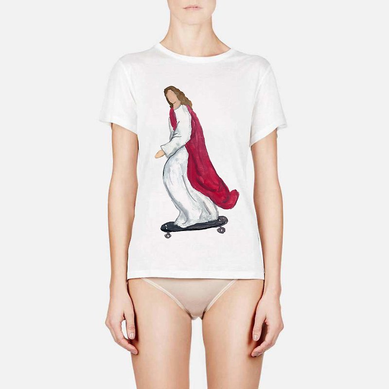 耶稣滑板衣服 - 中性连帽卫衣/T 恤 - 棉．麻 红色