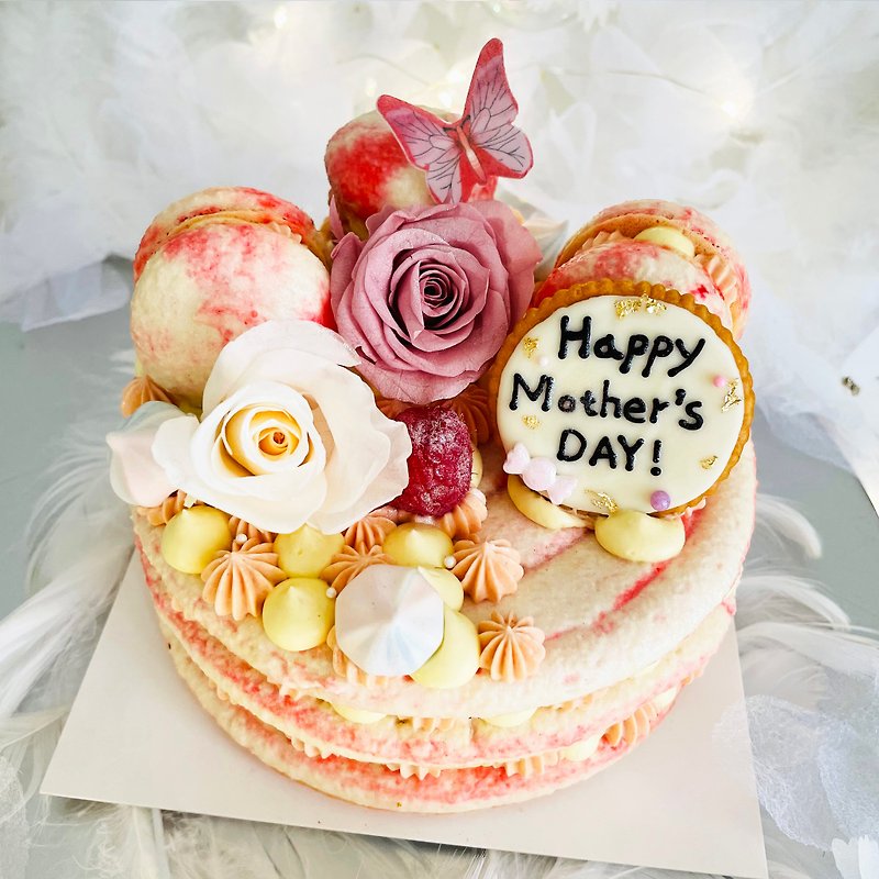 【台中自取】6寸马卡龙塔-永生花香草覆盆莓【母亲节蛋糕】 - 蛋糕/甜点 - 新鲜食材 