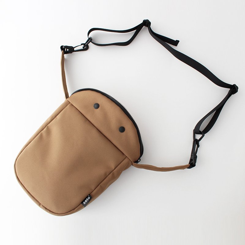 seto / creature bag / thick /  Large / Taiko-sagari / Light brown - 侧背包/斜挎包 - 聚酯纤维 咖啡色