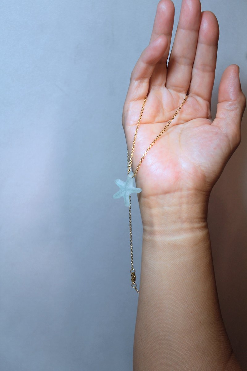 【星】手磨系列 - 海玻璃项链 | 大海的礼物 - 项链 - 玻璃 透明