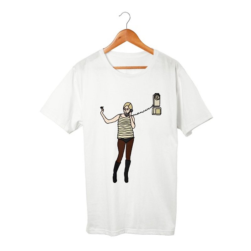 Edie #2 T-shirt - 中性连帽卫衣/T 恤 - 棉．麻 白色