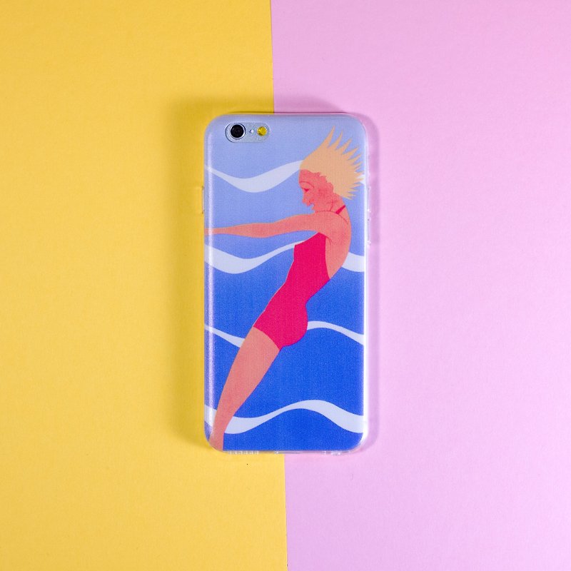 好喜欢游泳所以不怕晒 iPhone原创软壳 - 手机壳/手机套 - 橡胶 蓝色