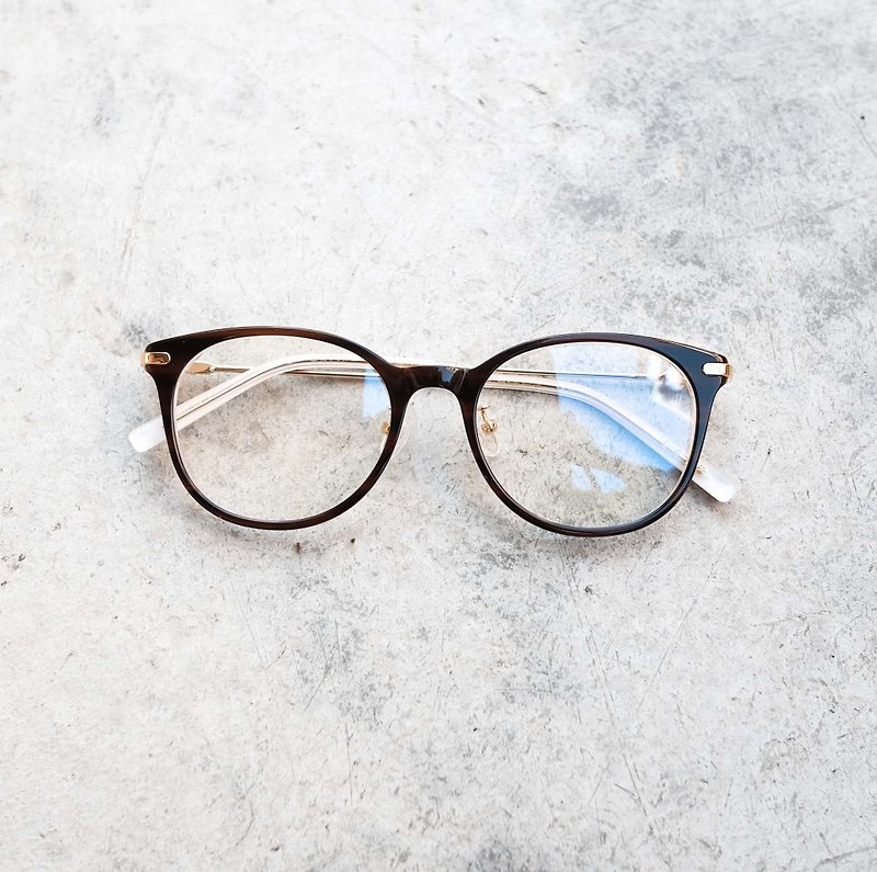 【目目商行】韩国新款 复古框 板材眼镜 镜框 透咖 - 眼镜/眼镜框 - 其他材质 咖啡色