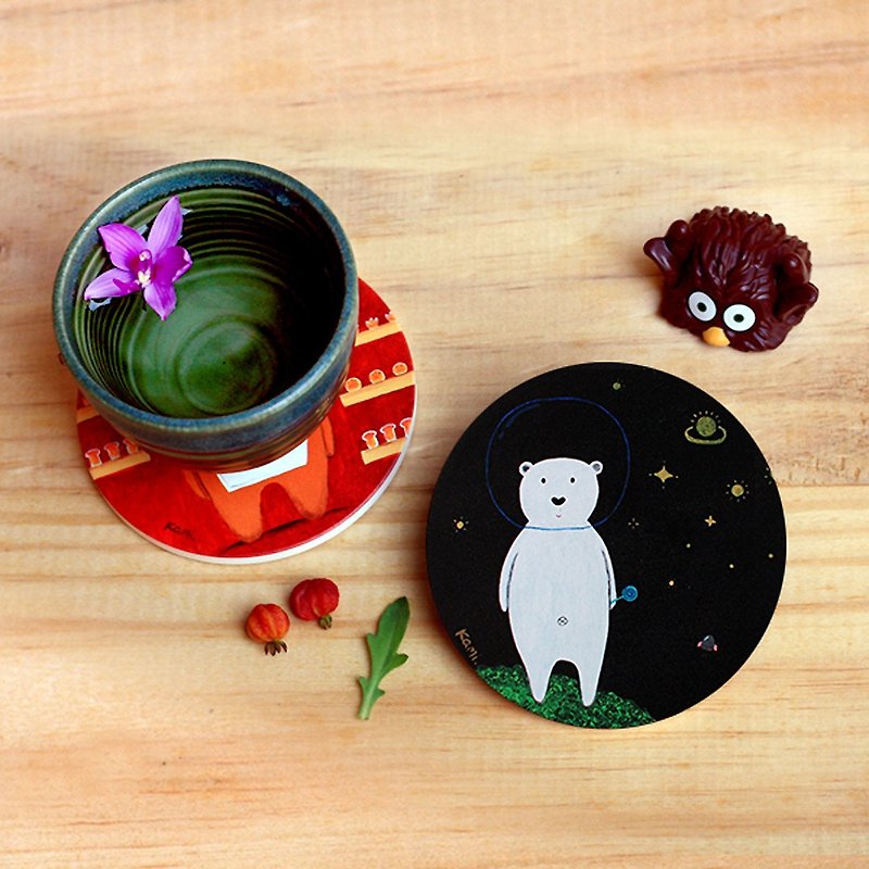 陶瓷吸水杯垫 ∣ 太空熊 - 杯垫 - 瓷 多色