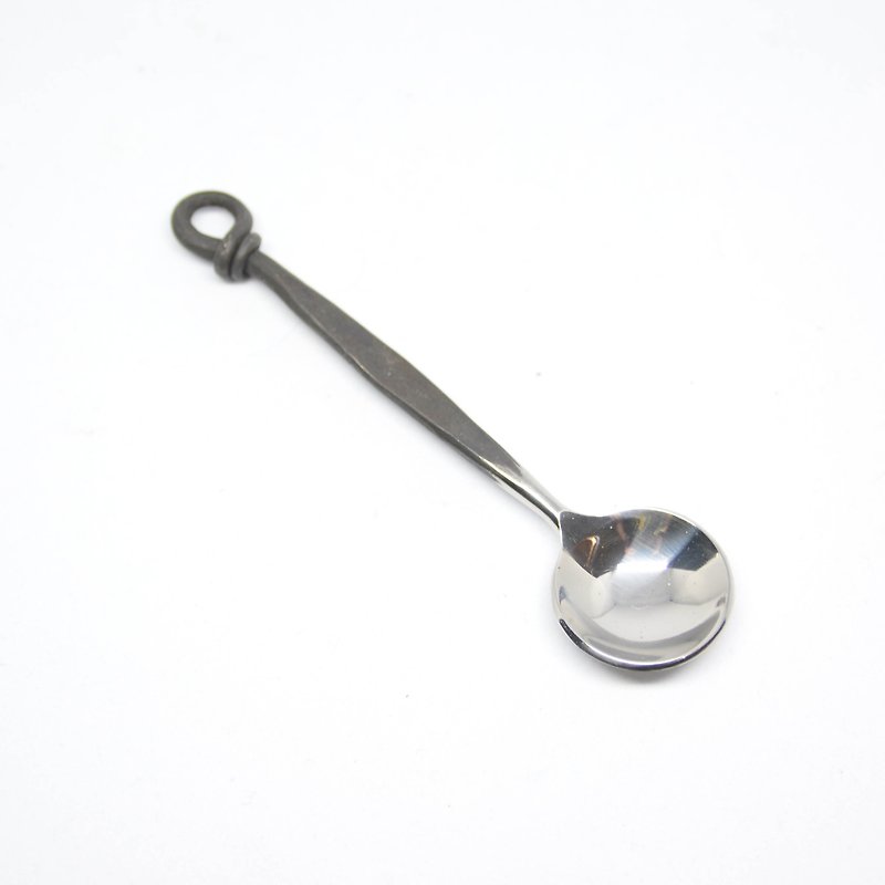 扭扭锻敲小圆匙 - 餐刀/叉/匙组合 - 不锈钢 银色