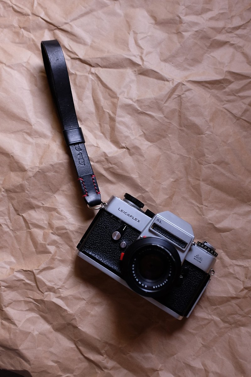 皮革相机背带 / 相机手腕带 - 相机 - 真皮 黑色