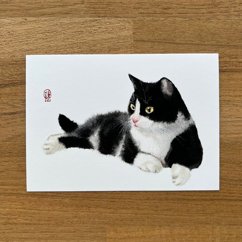 毛绒绒的奔驰 猫咪明信片 - 贴纸 - 纸 多色