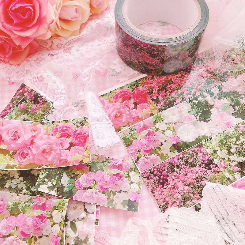 薔薇園OPPテープ　48mm×40m - 纸胶带 - 塑料 粉红色