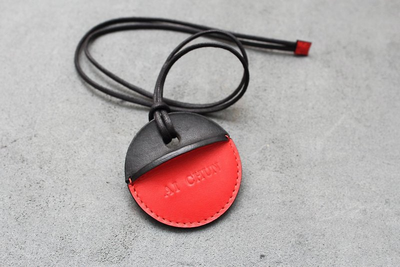 gogoro钥匙皮套 黑+红定制化礼物 - 钥匙链/钥匙包 - 真皮 红色