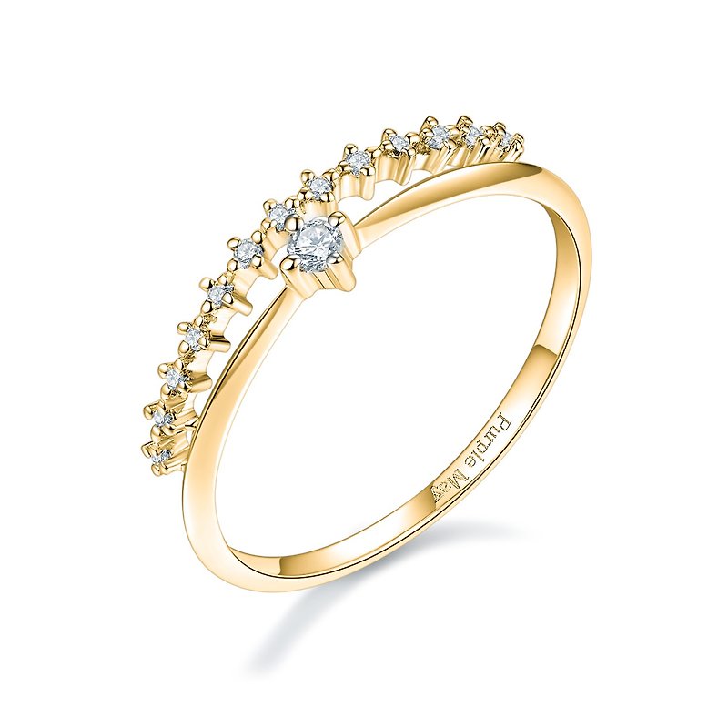 【PurpleMay Jewellery】纯18K金复古皇冠戒指 婚戒订制 R023 - 戒指 - 宝石 金色