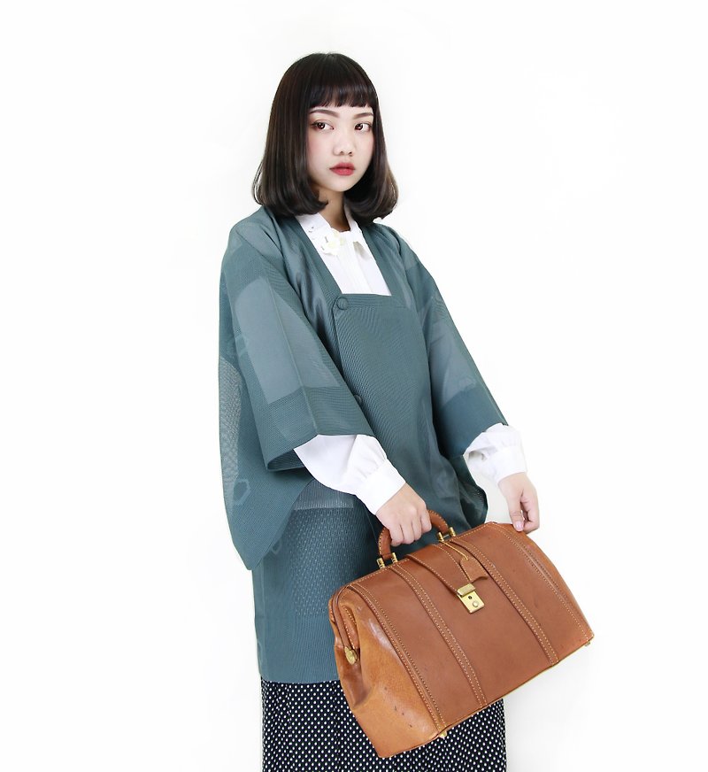 Back to Green::日本带回 透肤 青瓷 vintage kimono (KBI-68) - 女装针织衫/毛衣 - 棉．麻 