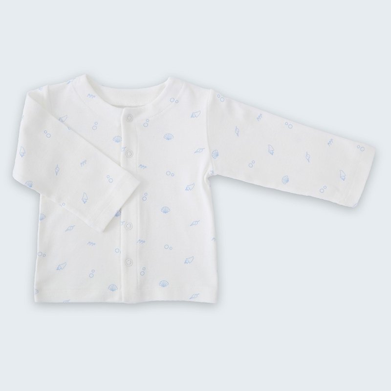【Deux Filles有机棉】婴儿外套3~12月(蓝色印花) - 童装外套 - 棉．麻 蓝色