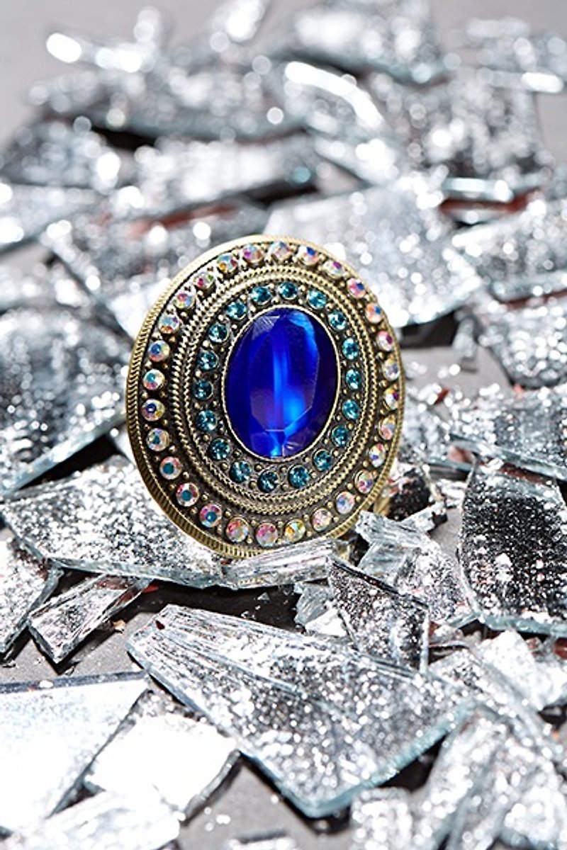 猫眼异国蓝宝石 青铜戒指 - 戒指 - 其他金属 红色