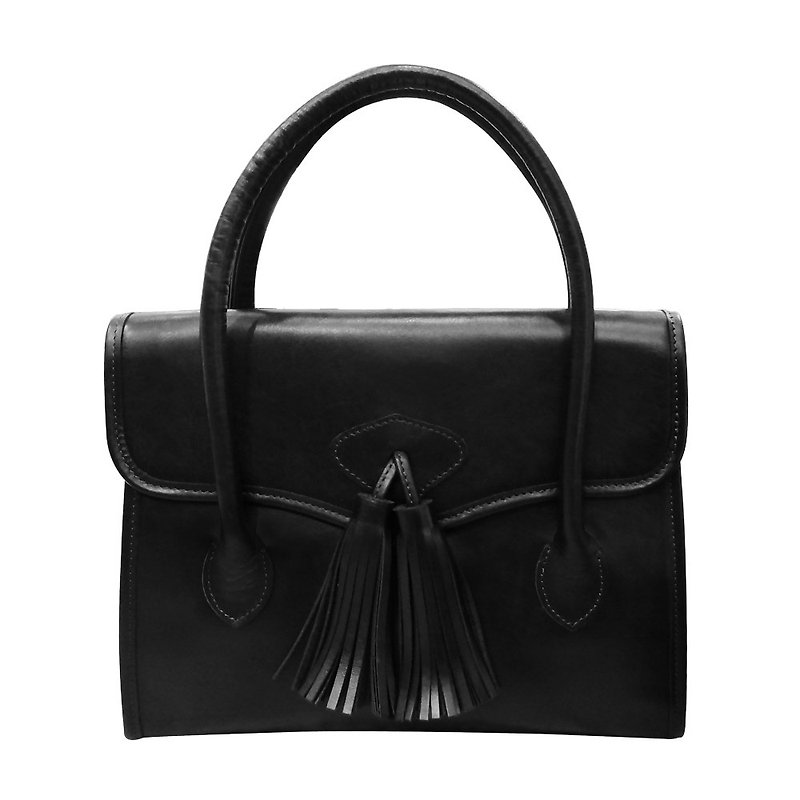 古董流苏包 / Antique Tassel Bag / 牛皮 / 流苏 / 手工限量 - 手提包/手提袋 - 真皮 黑色