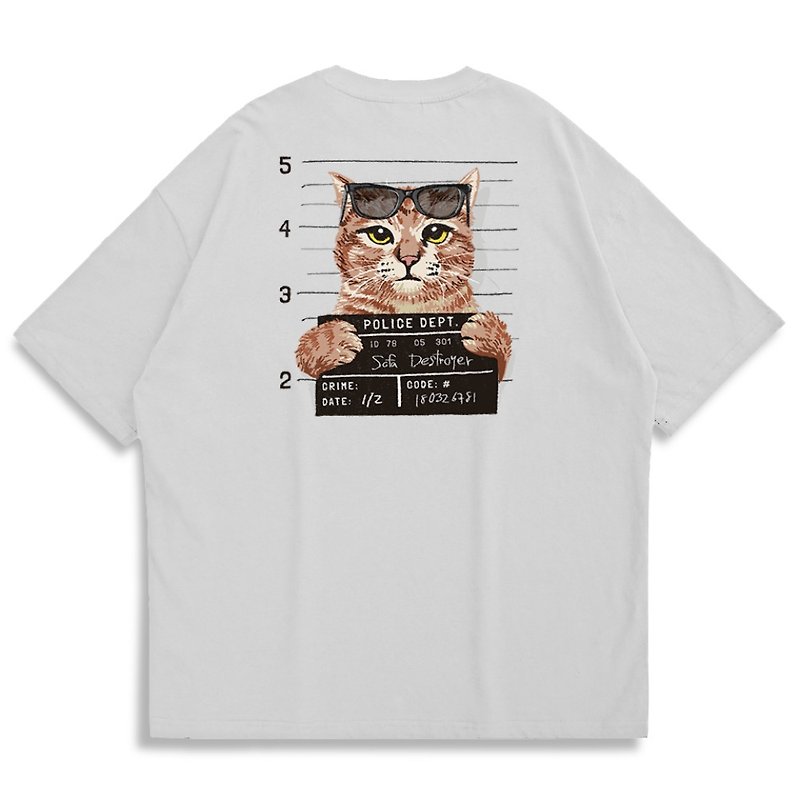 【CREEPS-STORE】Cat Prisoner #1 宽松重磅印花T恤 210g - 男装上衣/T 恤 - 棉．麻 多色