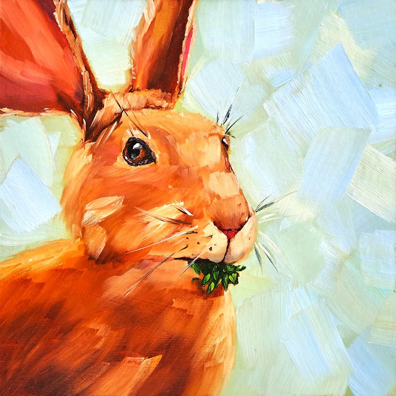 野兔画兔子原创艺术兔子油画动物墙艺术 - 海报/装饰画/版画 - 其他材质 多色