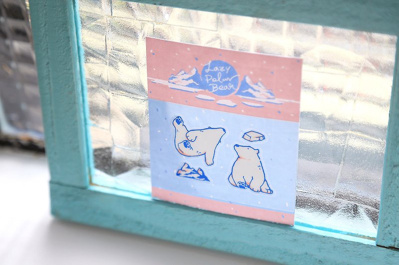 OURS转印装饰贴纸 - Lazy Polar Bear #1 - 贴纸 - 塑料 蓝色