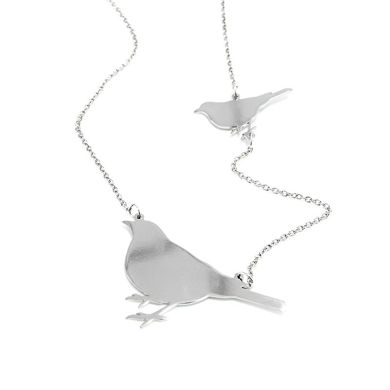 2 Steps bird necklace - 项链 - 铜/黄铜 银色