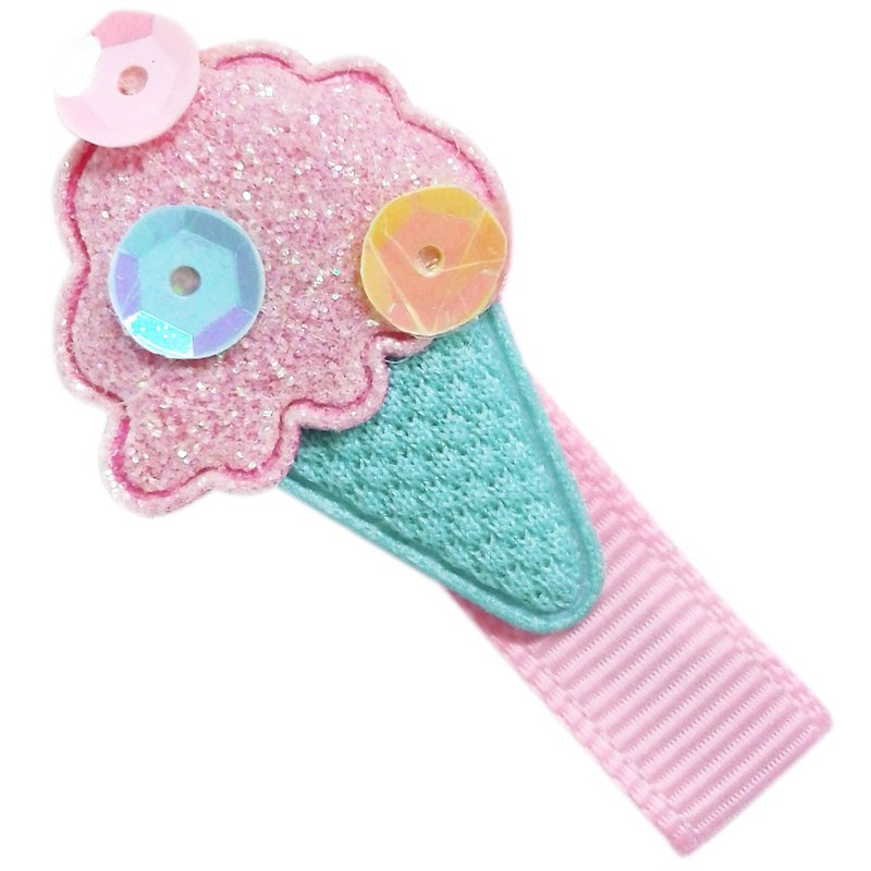 Cutie Bella 冰淇淋甜筒发夹 全包布手工发饰Ice Cream-Mint - 发饰 - 聚酯纤维 粉红色