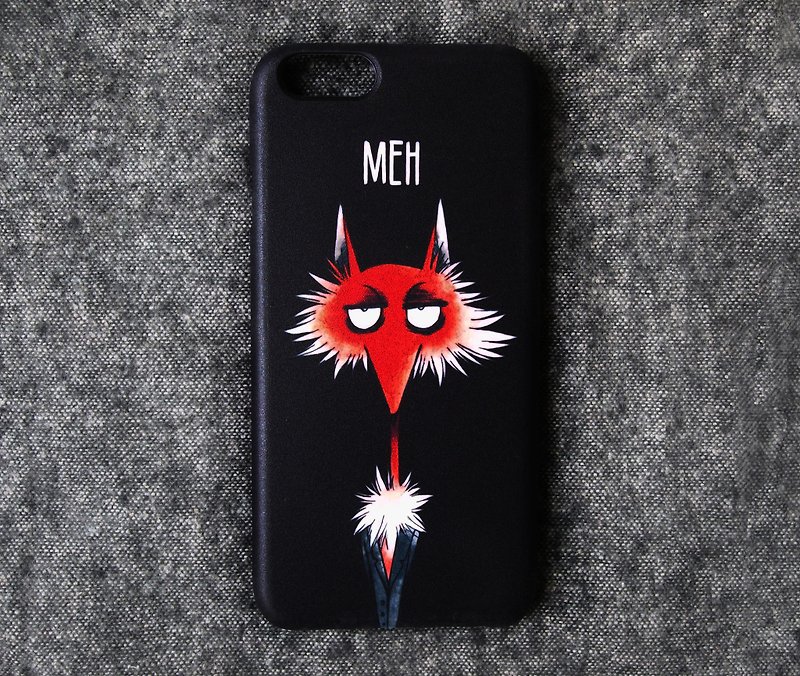 'Meh' Fox iPhone Casing - 手机壳/手机套 - 塑料 黑色