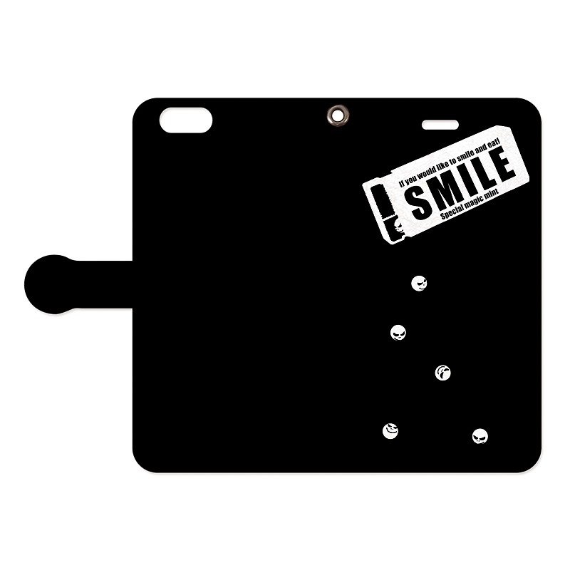 [手帳型iPhoneケース] SMILE - 手机壳/手机套 - 纸 黑色