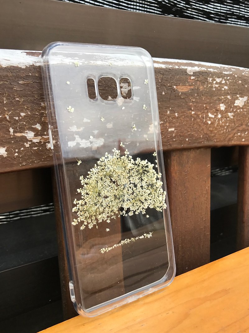 Samsung Galaxy S8 手机壳 Handmade Pressed Flowers Case 押花 干燥花 树 白色压花 026 - 手机壳/手机套 - 植物．花 白色