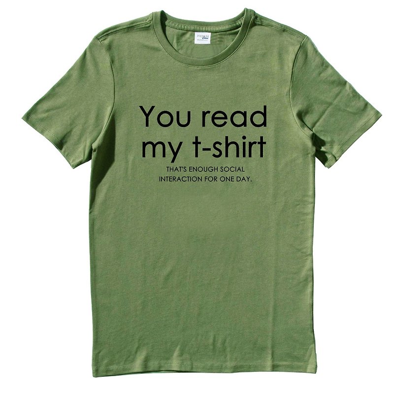 You read my t shirt 短袖T恤 军绿色  文字 英文 设计 趣味  - 男装上衣/T 恤 - 棉．麻 绿色
