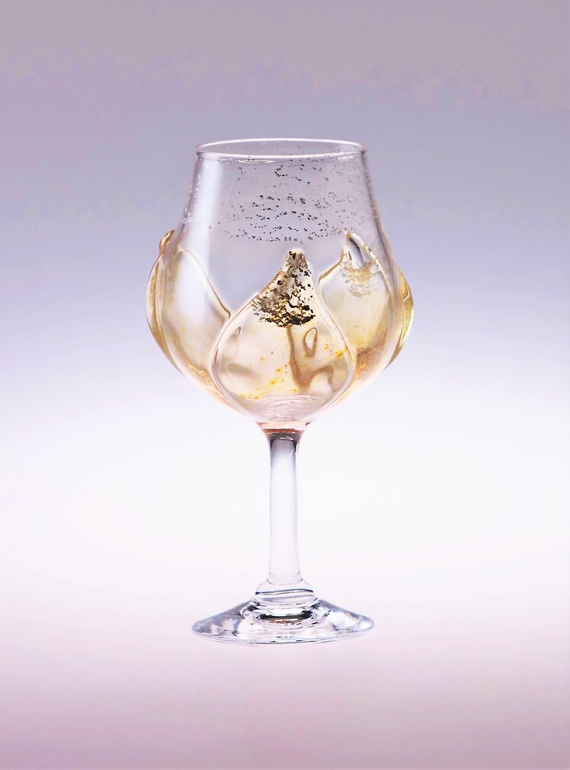 つぼみ　ワイングラス・ゴールドトパーズ - 杯子 - 玻璃 金色