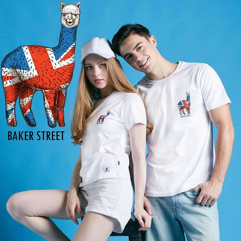 【英国 Baker Street 贝克街】中性版 - 纯棉短袖T - 小英国羊驼 - 男装上衣/T 恤 - 棉．麻 