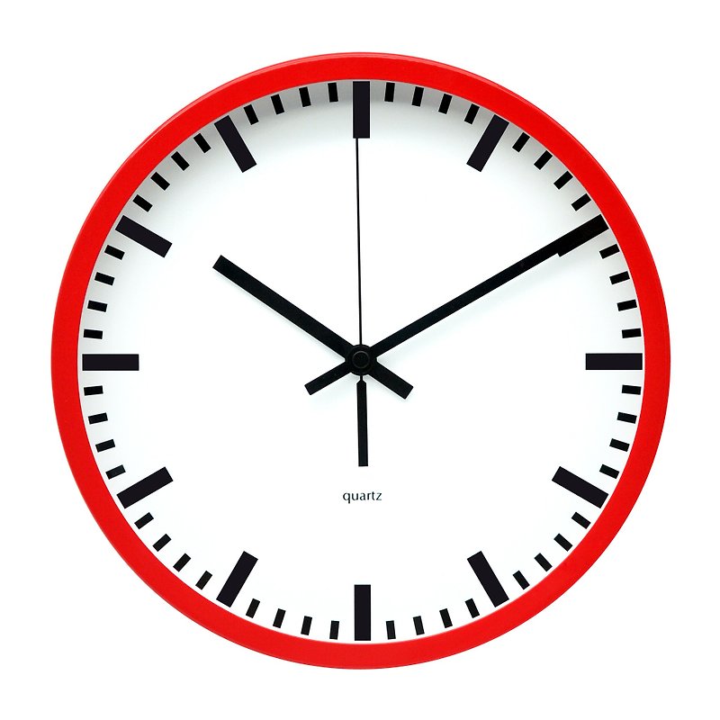 Tibia -  法式红色复古车站时钟 静音 刻度 另有黑色可选择 - 时钟/闹钟 - 其他金属 多色