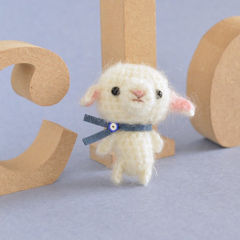 【受注制作】小さなあみぐるみ　子羊 amigurumi sheep - 玩偶/公仔 - 其他材质 白色