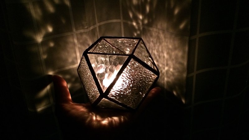 光纹烛台-M  容器 玻璃镶嵌 - 蜡烛/烛台 - 玻璃 透明