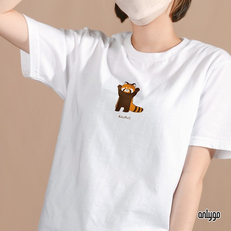 生态主题 T-shirt 濒临绝种动物衣服 / 小熊猫 (男女同款) - 女装 T 恤 - 棉．麻 