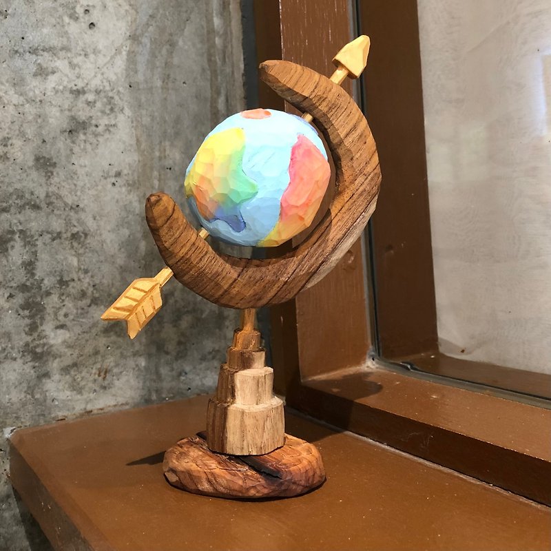 丘比特的地球仪 - 木雕 - 摆饰 - 木头 多色