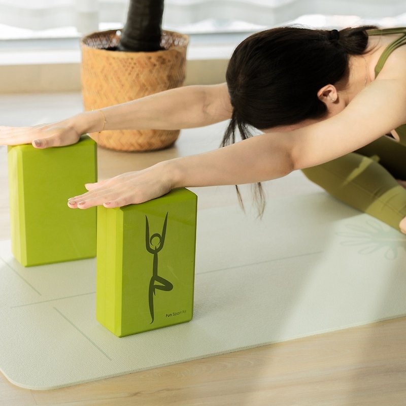 FunSport fit-静心树 瑜珈练习砖(60度)(2入)瑜伽砖 yoga blocks - 运动/健身用品 - 其他材质 绿色