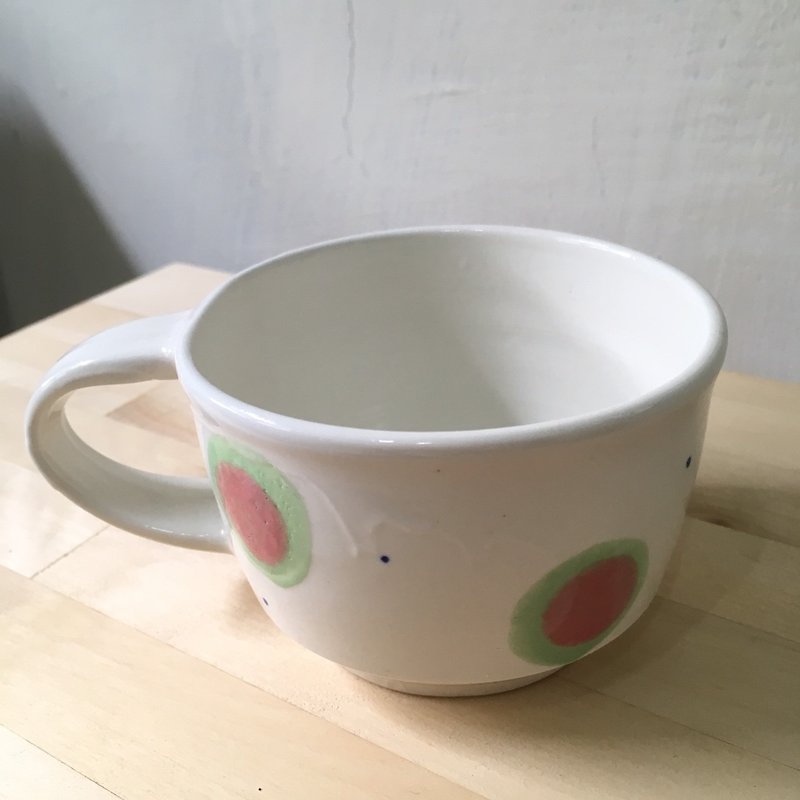 圆圈陶杯(小)(粉) - 咖啡杯/马克杯 - 陶 红色