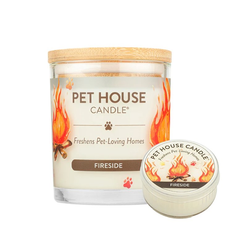美国 PET HOUSE 室内除臭宠物香氛蜡烛-炉火围绕 - 蜡烛/烛台 - 蜡 咖啡色