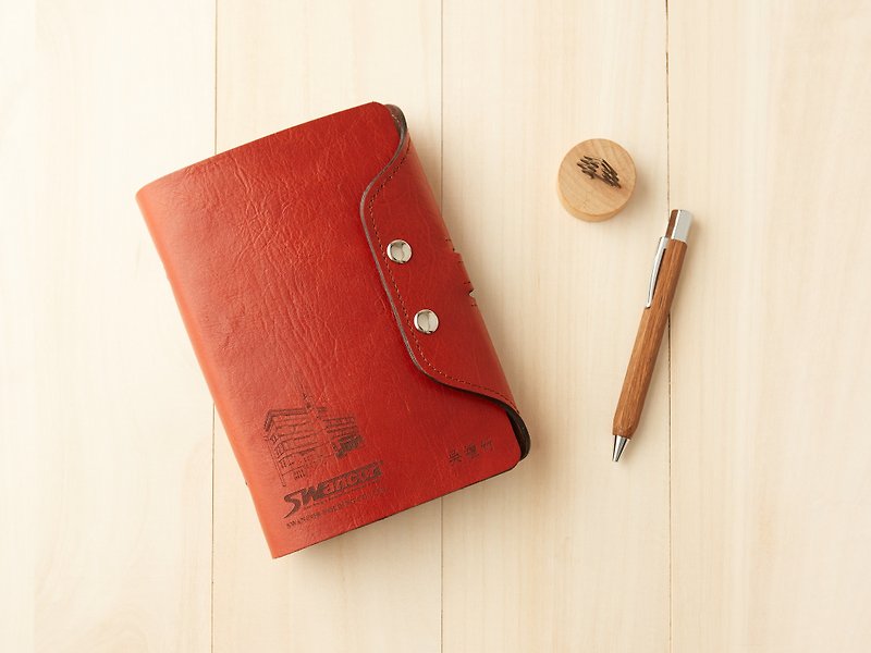 Look系列:咖啡色牛皮6孔B6活页型笔记本 - 笔记本/手帐 - 真皮 咖啡色