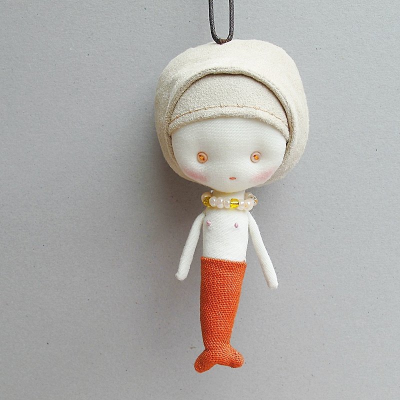 美人鱼小萝莉第28 号 - 钥匙链/钥匙包 - 棉．麻 橘色