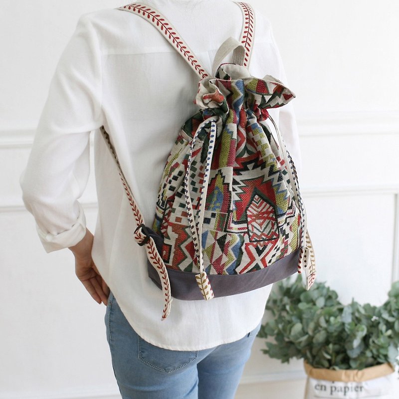 handmade backpacks Drawstring Bags - 后背包/双肩包 - 其他材质 多色