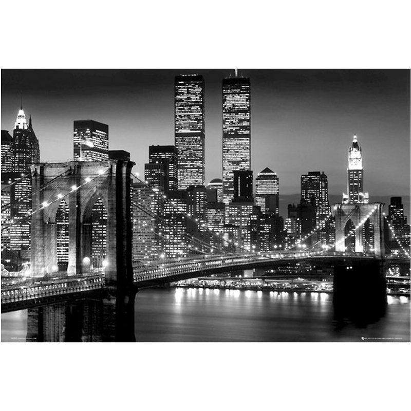 纽约布鲁克林大桥黑白 海报/ NEW YORK Manhattan - 海报/装饰画/版画 - 纸 黑色