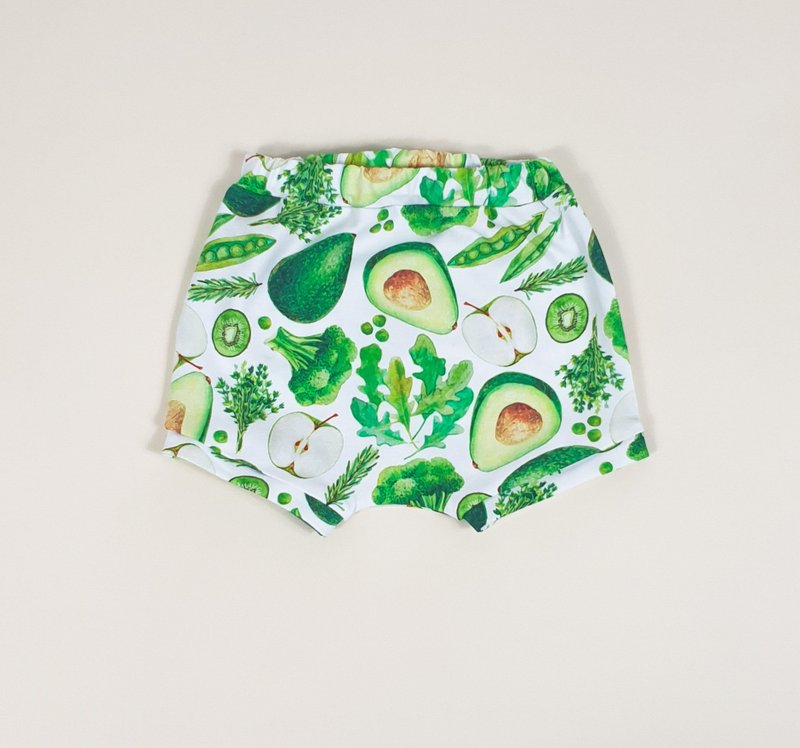 Vegetables baby shorts, baby boy shorts, baby girl shorts, green kids shorts - 童装裤 - 棉．麻 多色