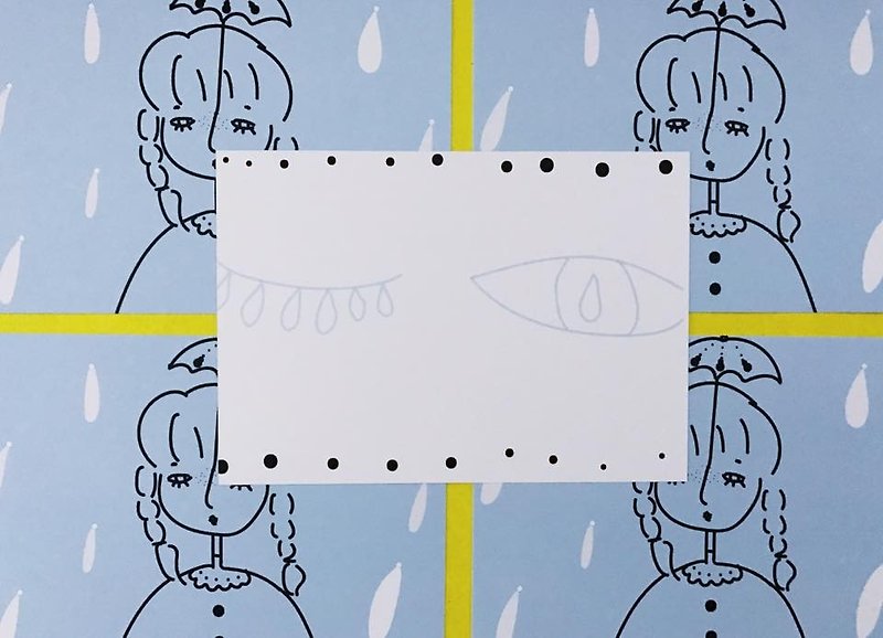 眼境×放空室联名 明信片 / rain - 卡片/明信片 - 纸 蓝色