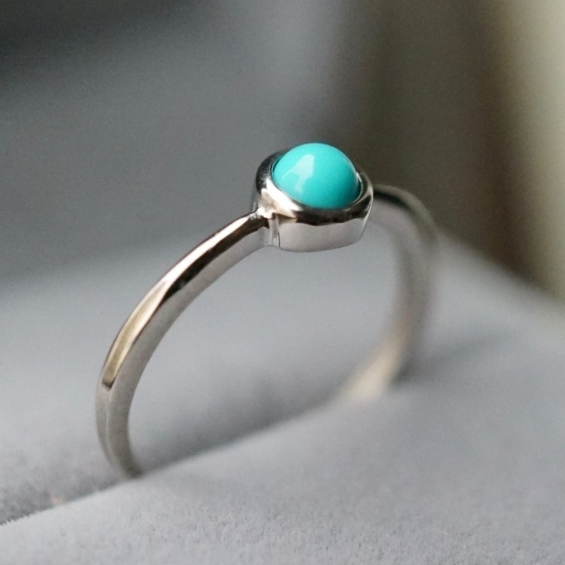 ITS-R107【925银・宝石戒指・绿松石・turquoise】925银戒指 - 戒指 - 宝石 绿色