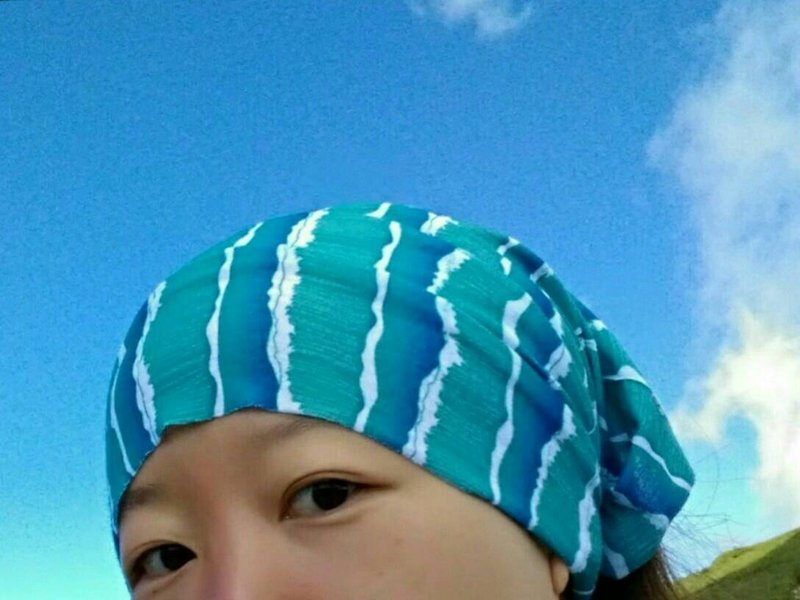 Liuyingchieh 蓝西瓜 海洋观浪 吸湿排汗 COOLMAX 多功能魔术头巾 - 运动配件 - 聚酯纤维 蓝色