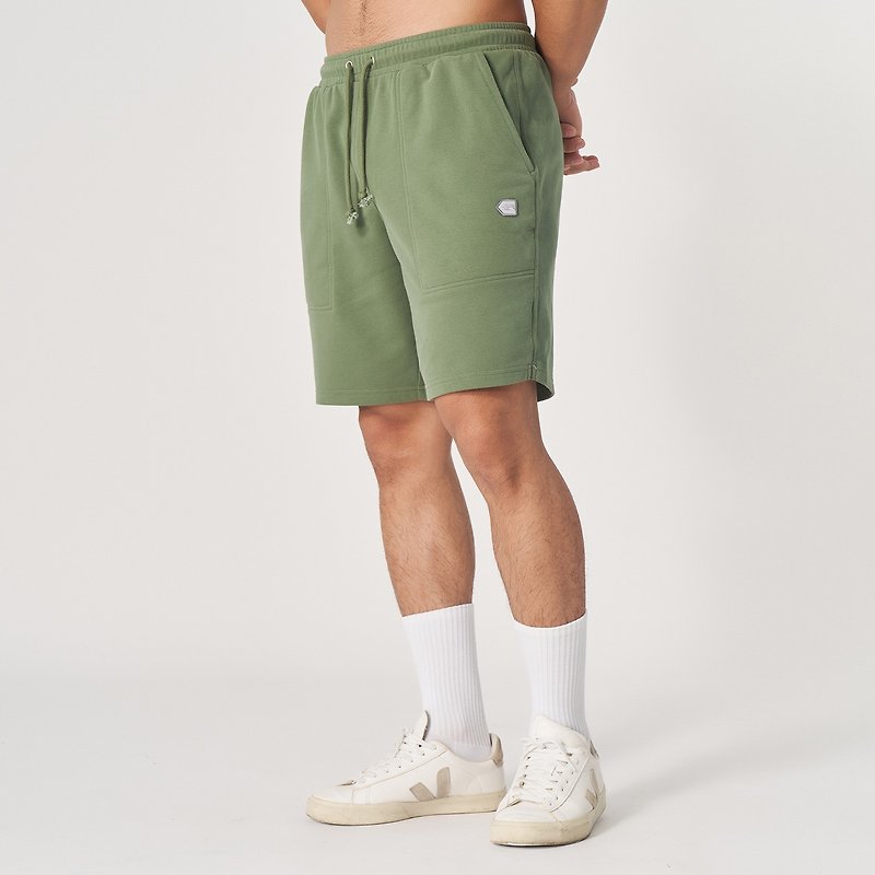 【GLADE.】Cozy休闲运动男短裤 (草绿) - 男装运动裤 - 棉．麻 绿色