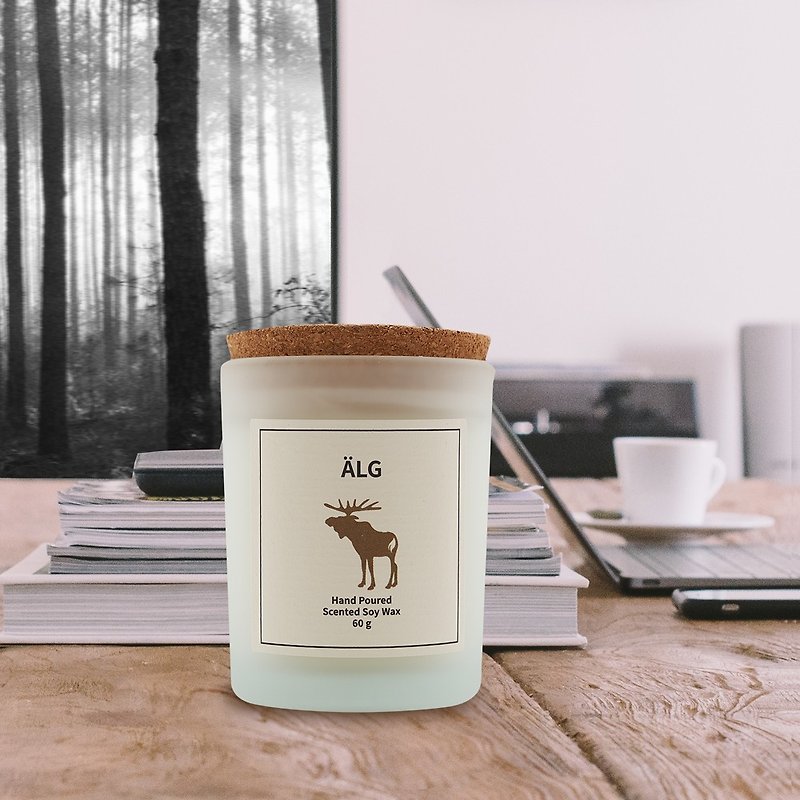 北欧-瑞典设计 60克麋鹿香氛大豆蜡烛 - 森林清新(小) - 蜡烛/烛台 - 蜡 卡其色